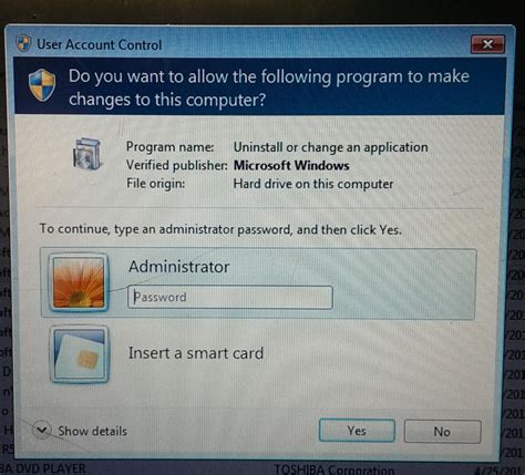 what user account should smart card run under|Administrator actions require smart card prompt.